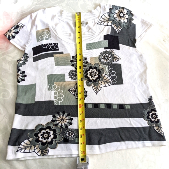 🆕 Retro Embellished Top Beads Sequins Gold Accents Short Sleeves, Varia - Picture 5 of 14